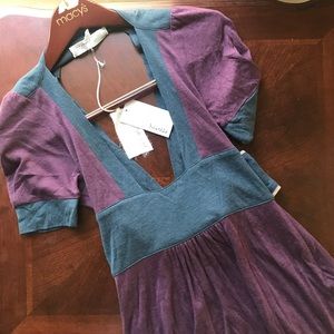 Interlud | Wool Blend Backless Cutout Wine Dress